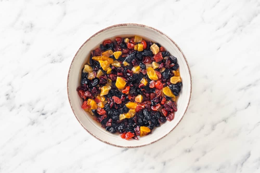 dried fruits in a white bowl.