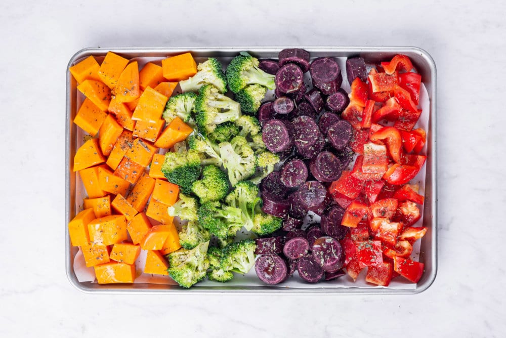 veggies ready to be baked.