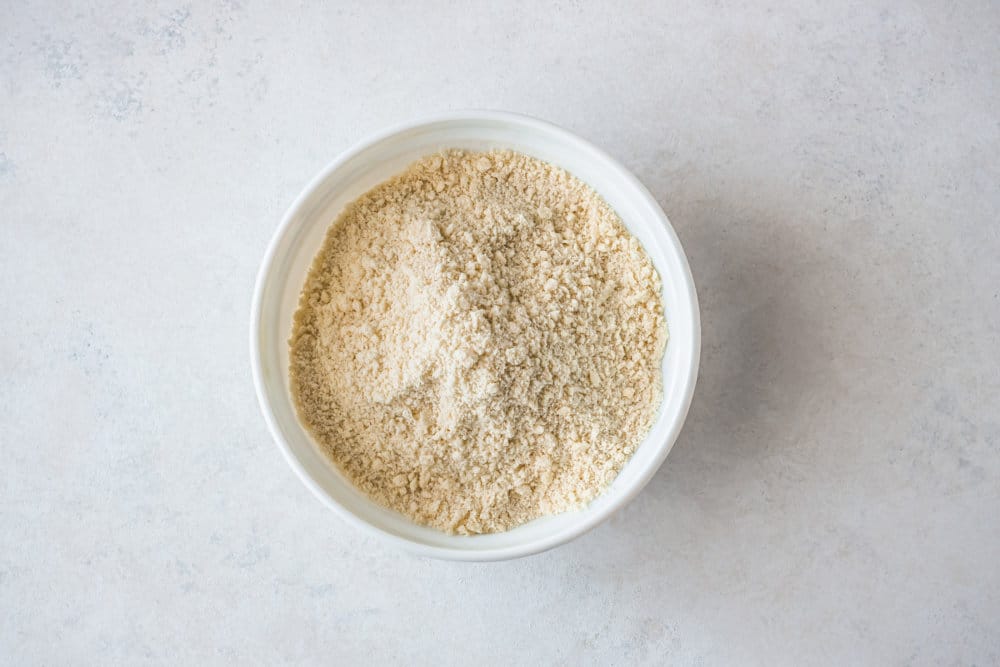 dry ingredients in a white bowl.