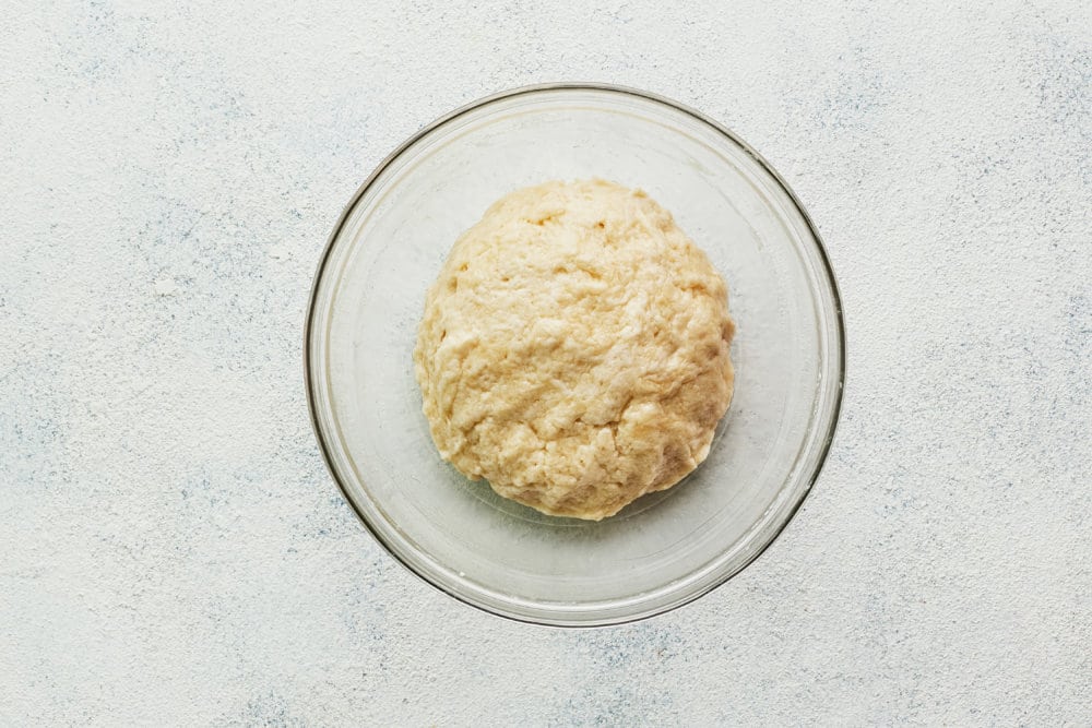 galette dough in a glass bowl.