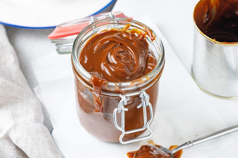 Dulce de leche in a jar.