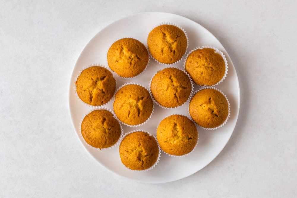 pumpkin-muffins-on-a-white-plate