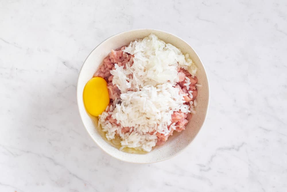 meat-rice-and-egg-in-a-white-bowl