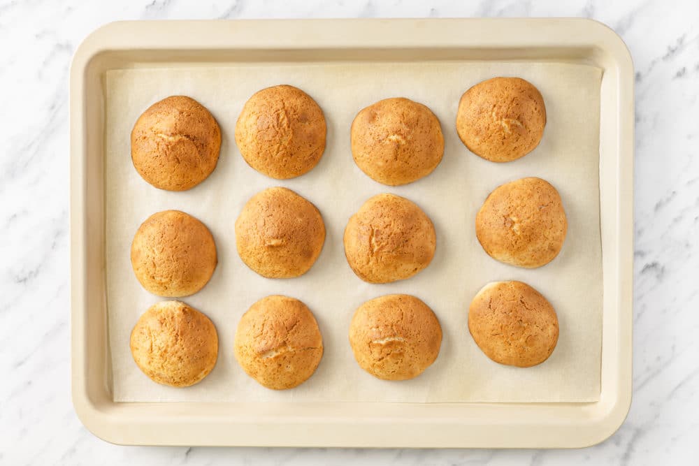 baked cookies on a baking sheet.