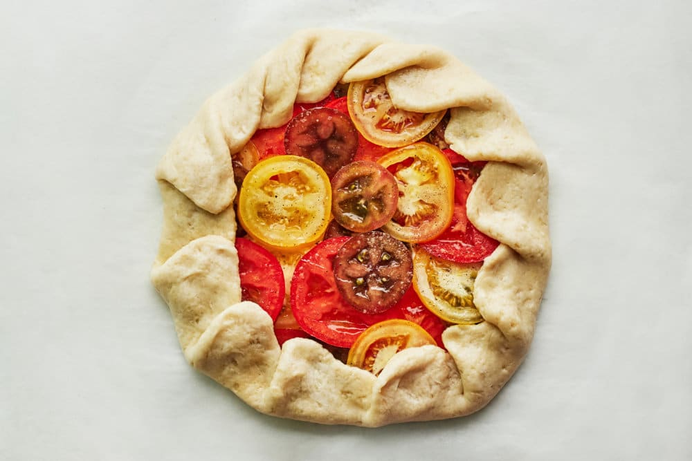 wrapped raw tomato galette.