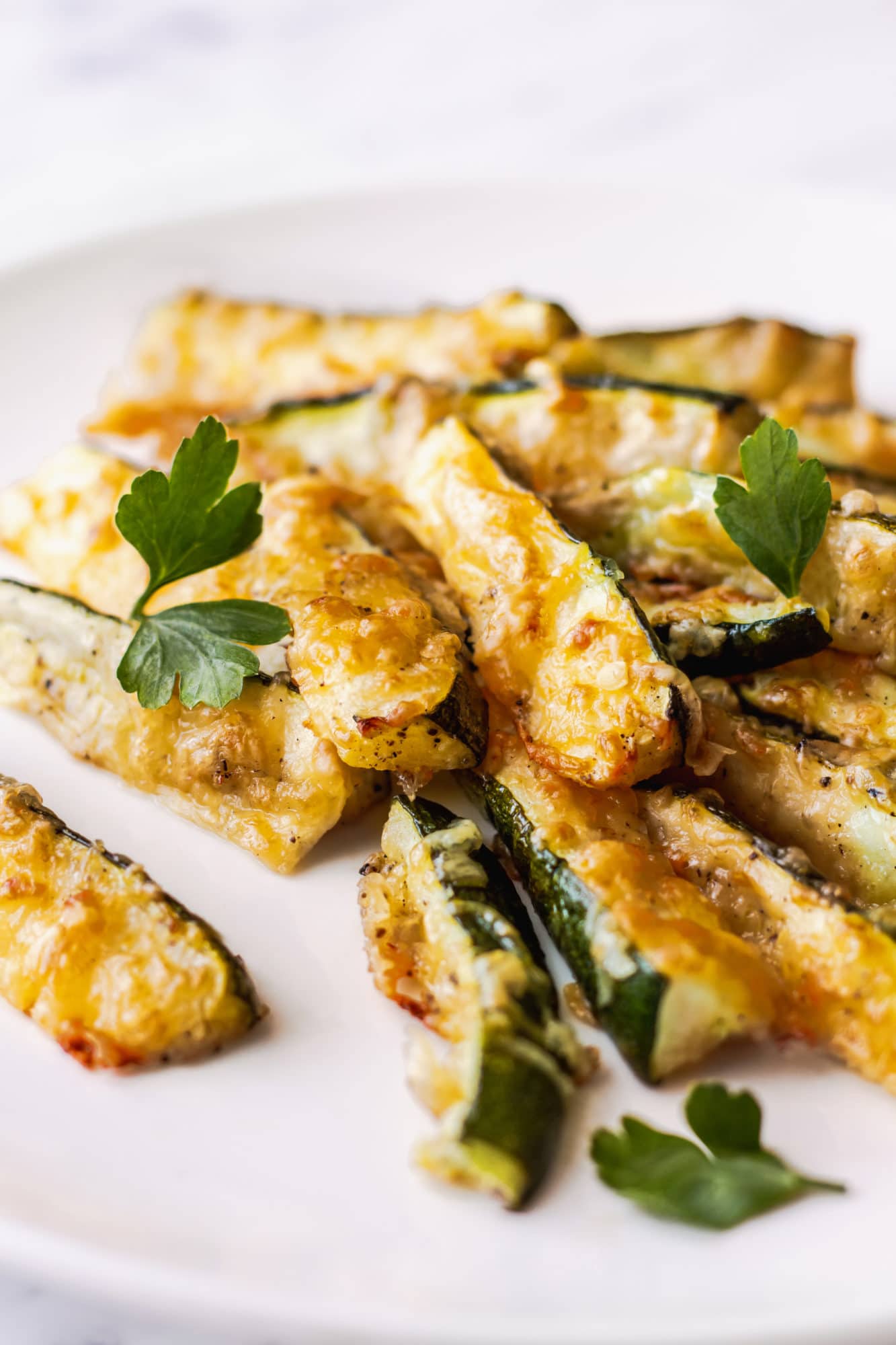 zucchini-bites-on-a-white-plate