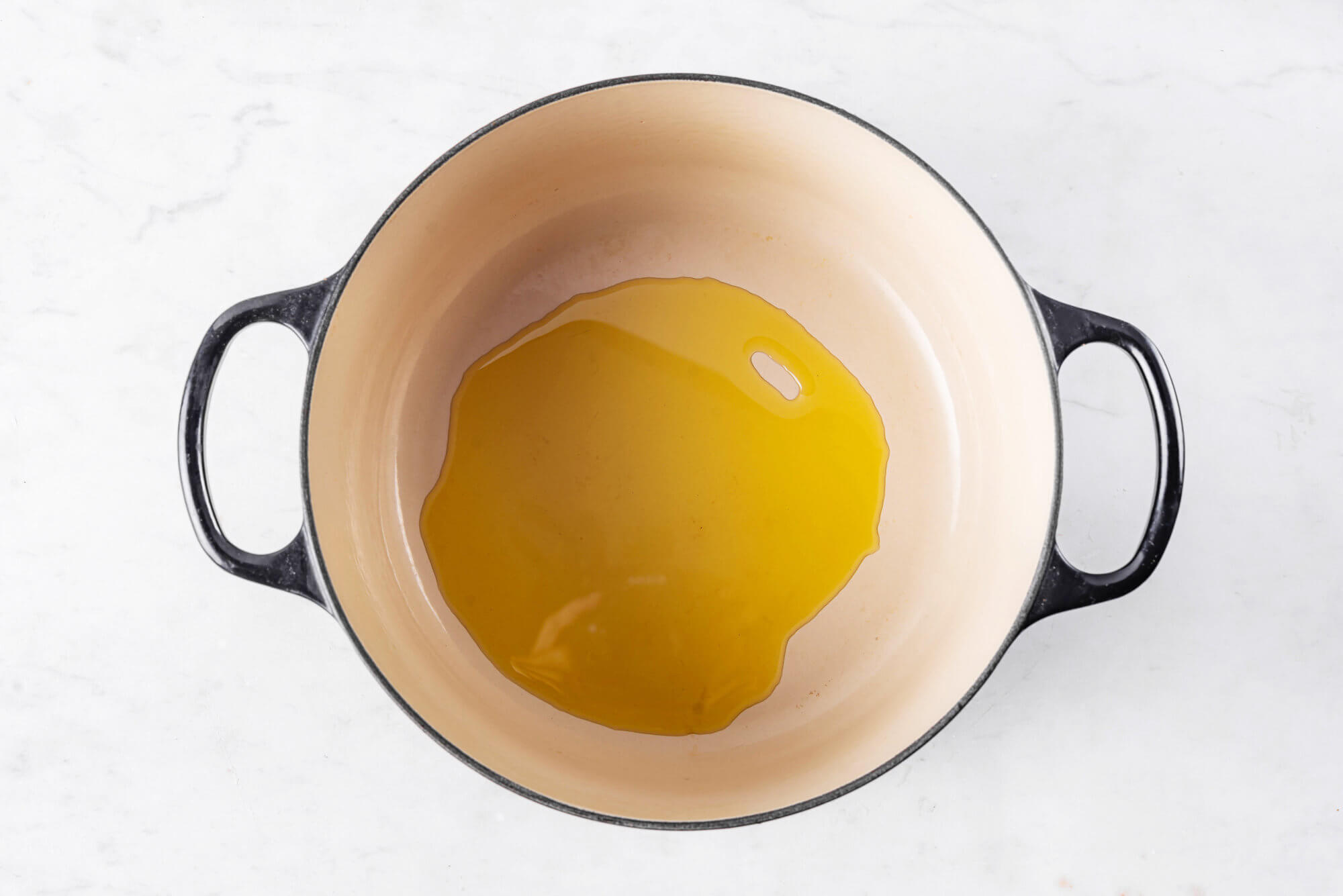 Olive oil in a pot.