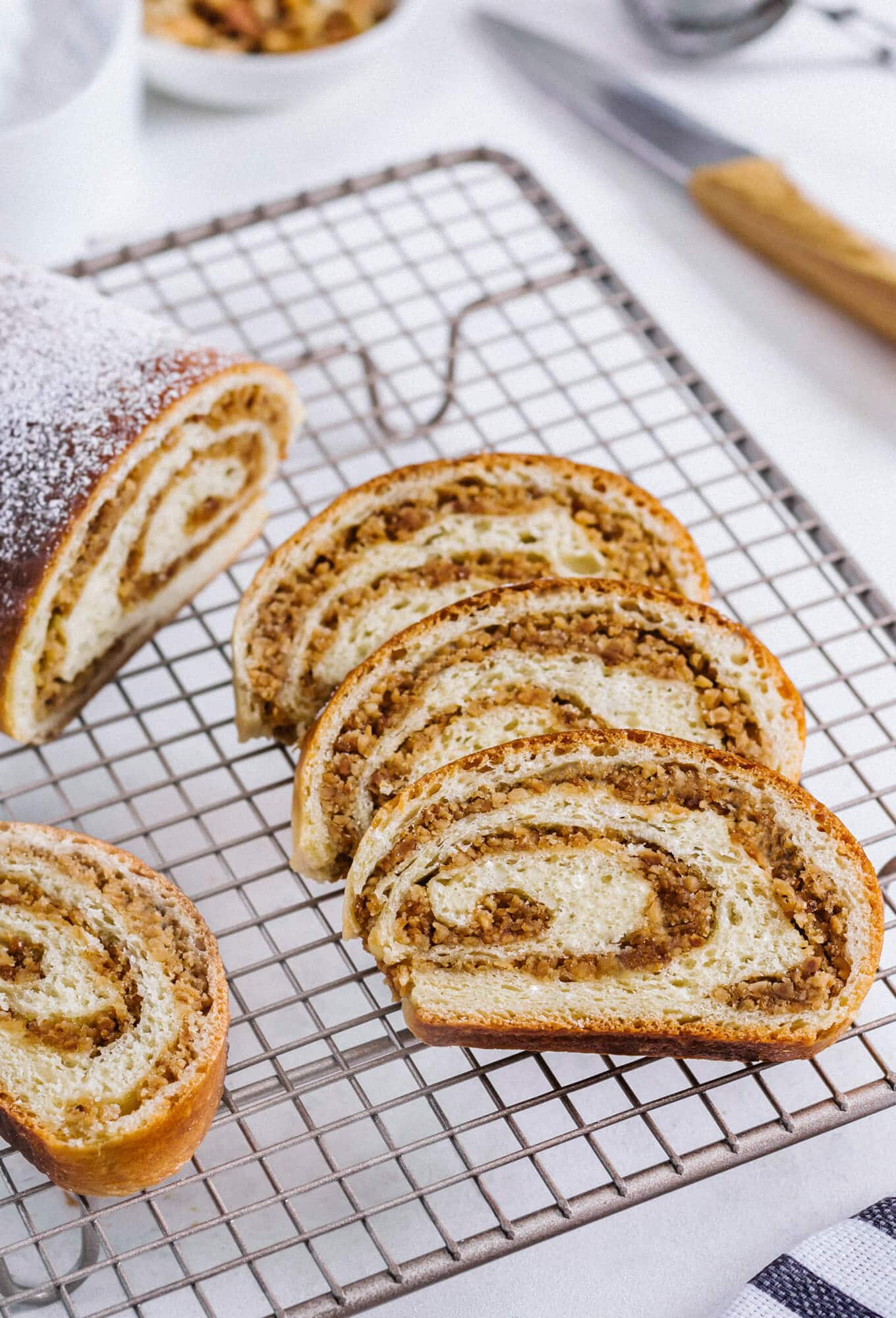 russian-walnut-roll-sliced-on-wire-rack