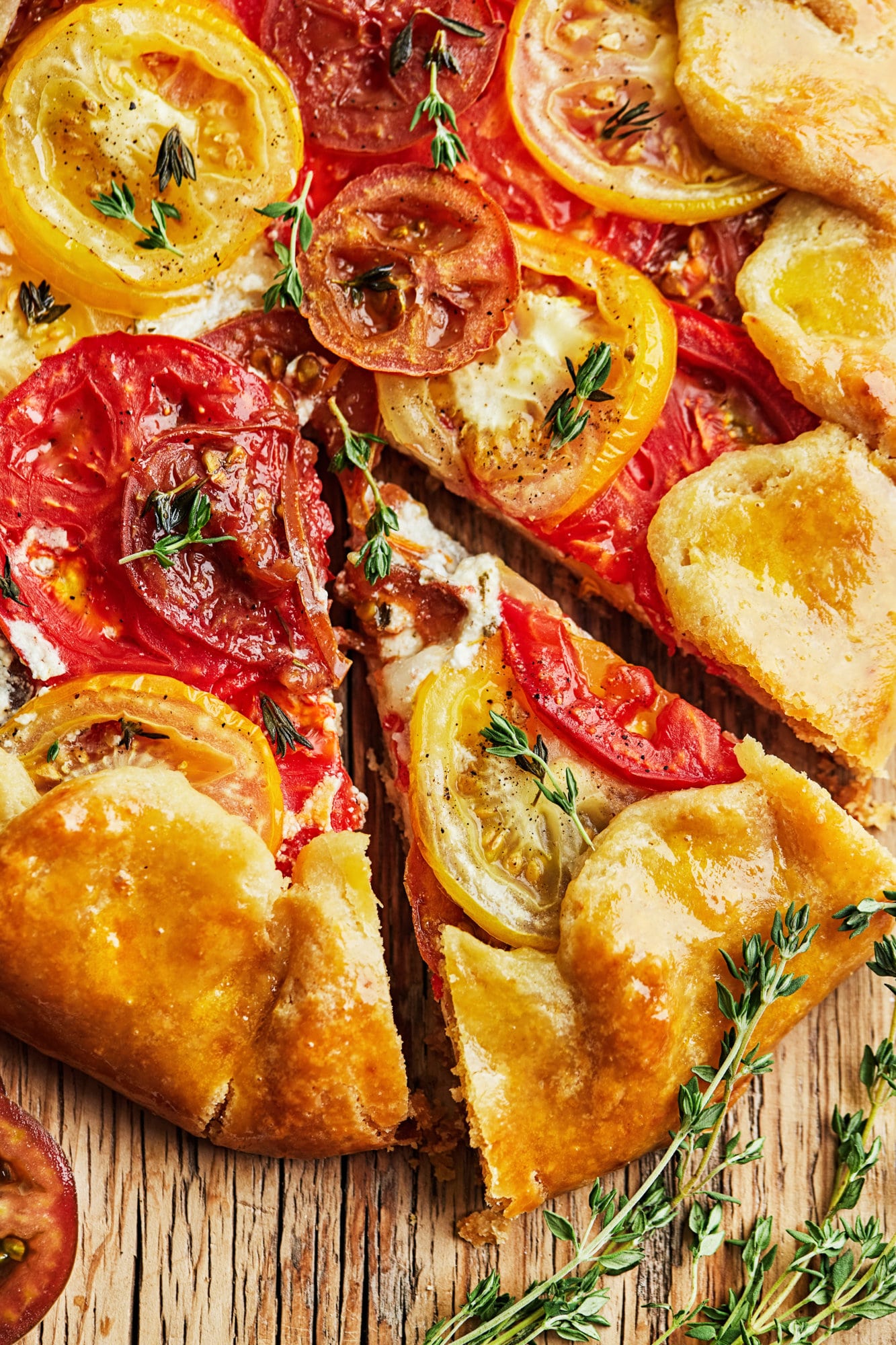 tomato galette close up.