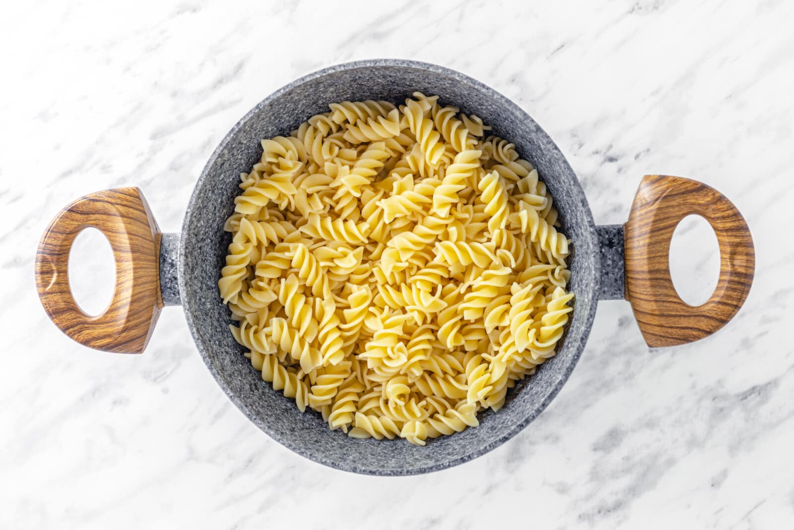 a pot full of cooked pasta