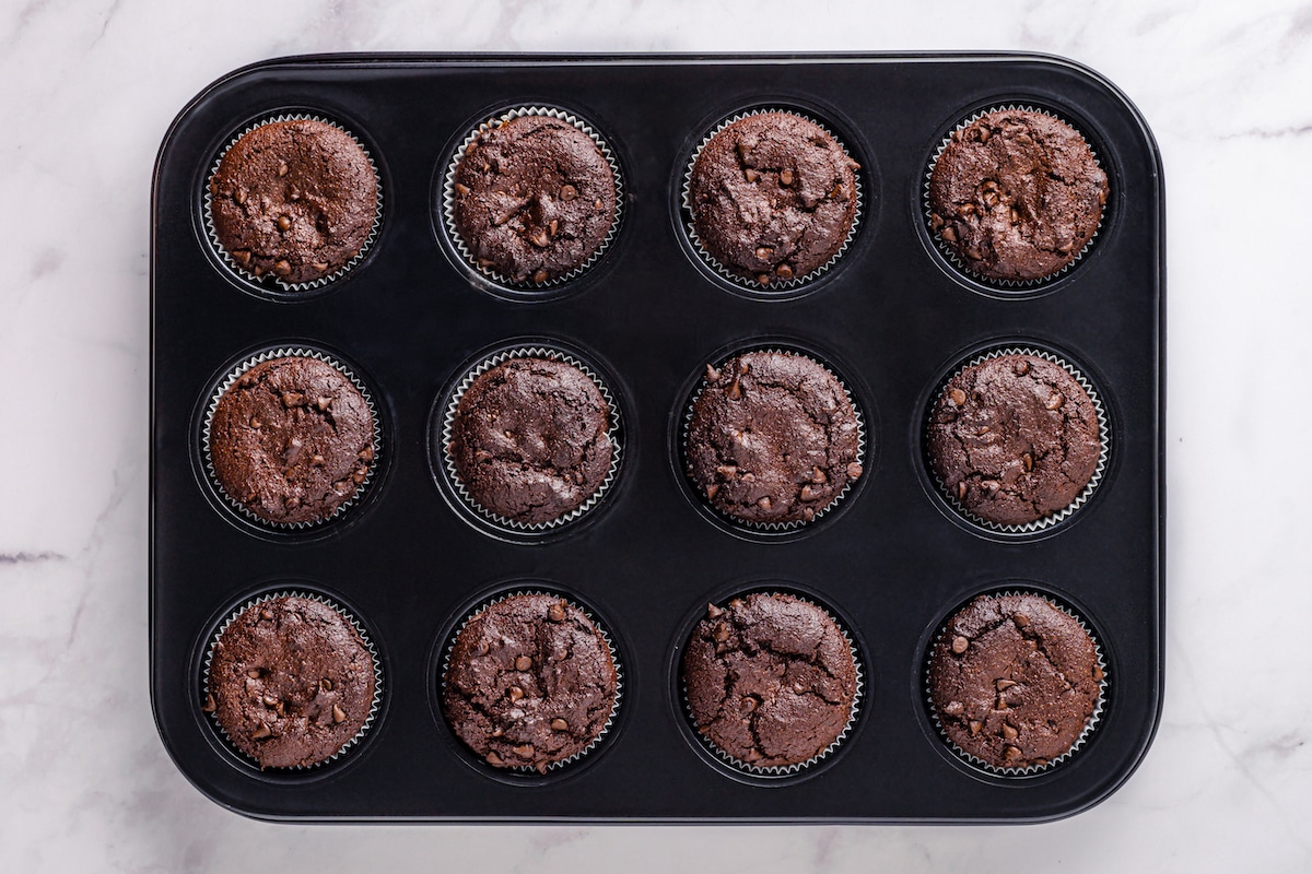 gf chocolate muffins baked