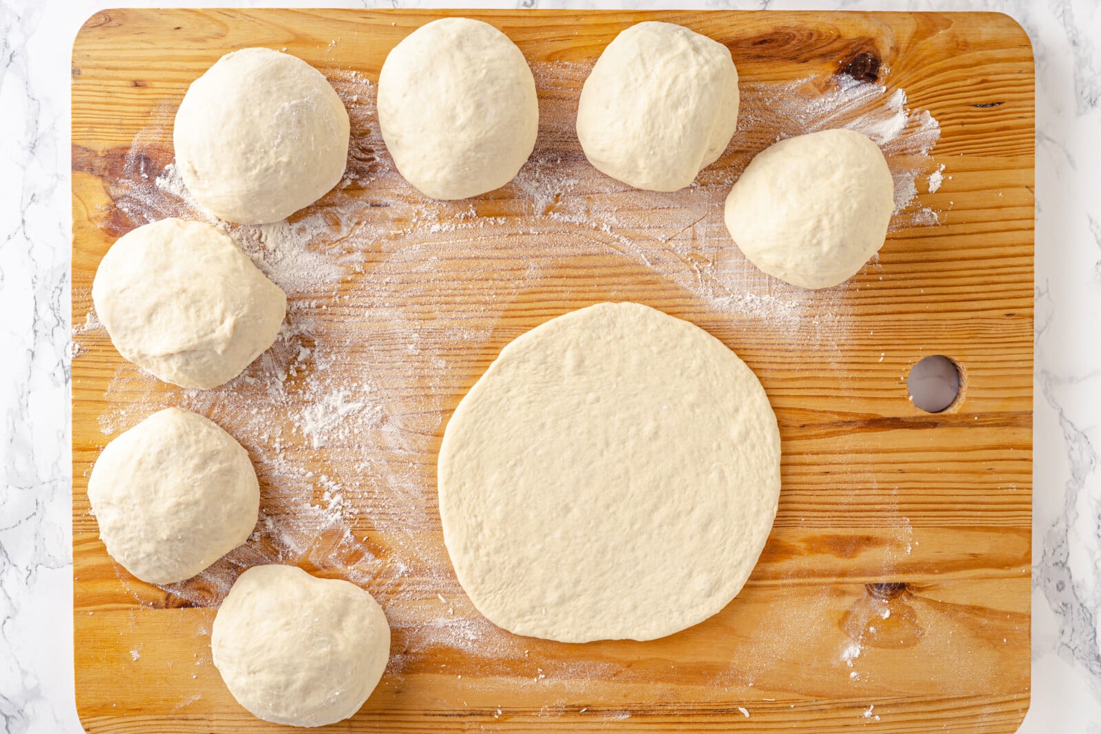 Naan Bread dough cut