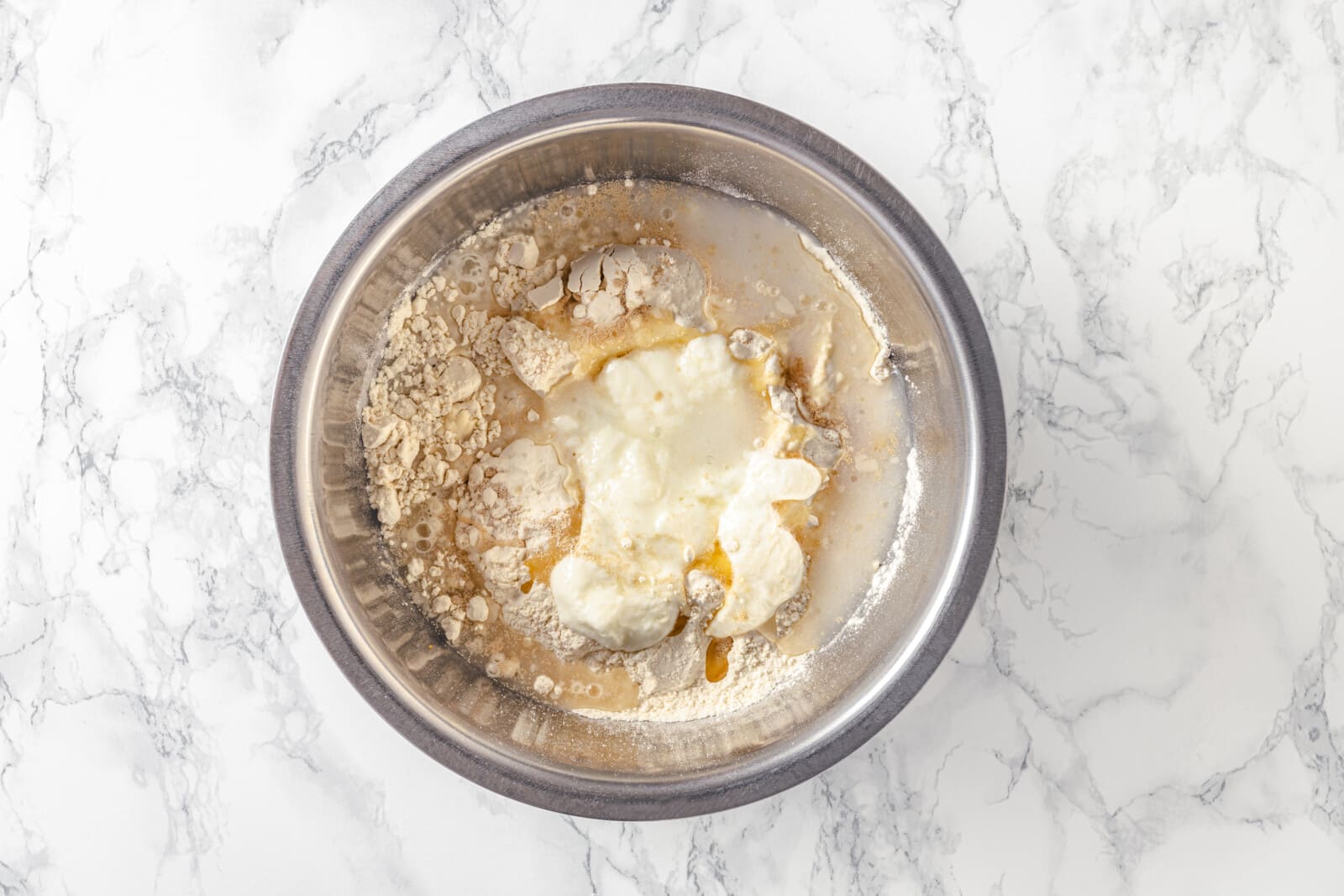 Naan Bread recipe in a bowl